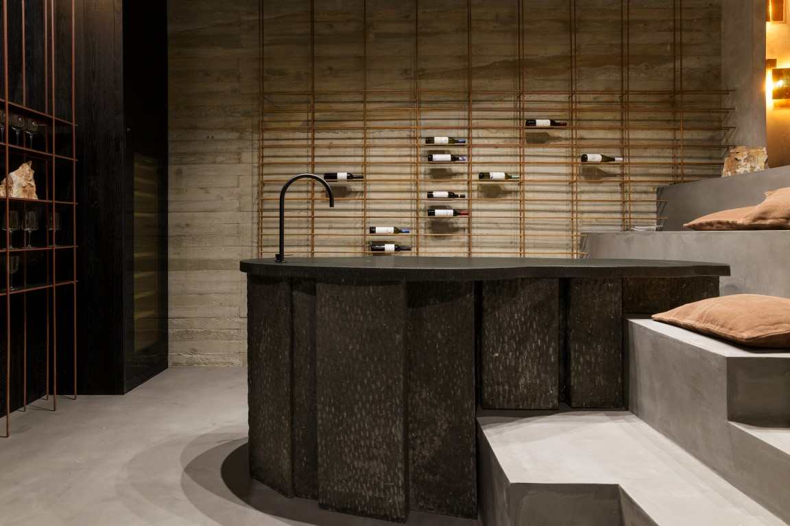 Sculptural Wine Cellar in a Private Villa